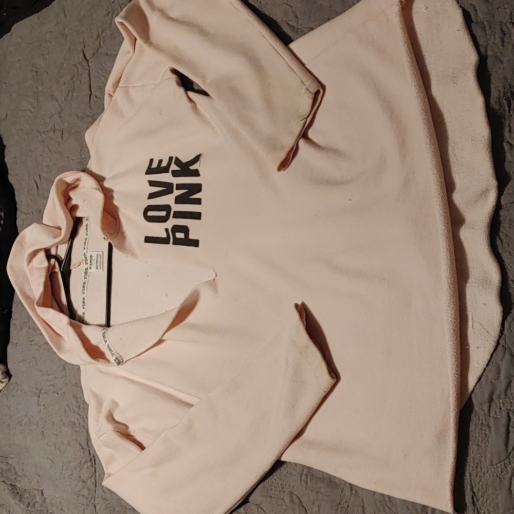 Pink deep V neck sweatshirt